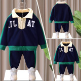 2023 New Boys' Autumn Set Cyan #A014