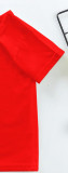New Summer Cotton Short Sleeves Red # T001