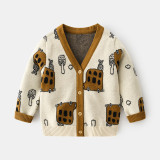 2023 Autumn Boys' Sweater Cardigan Cartoon