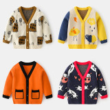 2023 Autumn Boys' Sweater Cardigan Cartoon