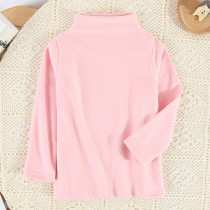 2023 Children's casual long sleeved sweater Pink #N4