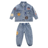 2023 New Boys' Blue Autumn Set #B004