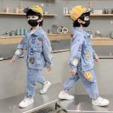 2023 New Boys' Blue Autumn Set #B004