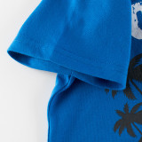 2023 New Summer Cotton Short Sleeves Blue #R01
