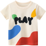 2023 New Summer Cotton Short Sleeves Khaki White #R01