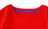New Summer Cotton Short Sleeves Red #CE01