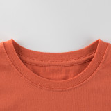 2023 New Summer Cotton Short Sleeves Orange #R01