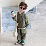2023 New Boys' Autumn Set ArmyGreen #A012