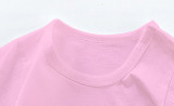 2023 New Summer Cotton Short Sleeves Pink#Cz01
