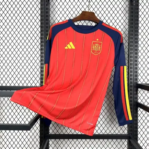 Long Sleeves Spain 2026 World Cup Home Jersey - Fan Version