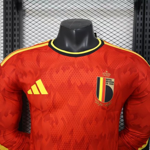 Long Sleeves Belgium 2026 World Cup Home Jersey - Player Version