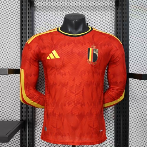 Long Sleeves Belgium 2026 World Cup Home Jersey - Player Version