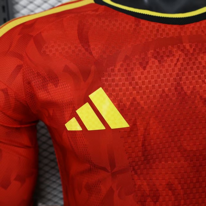 Long Sleeves Belgium 2026 World Cup Home Jersey - Player Version