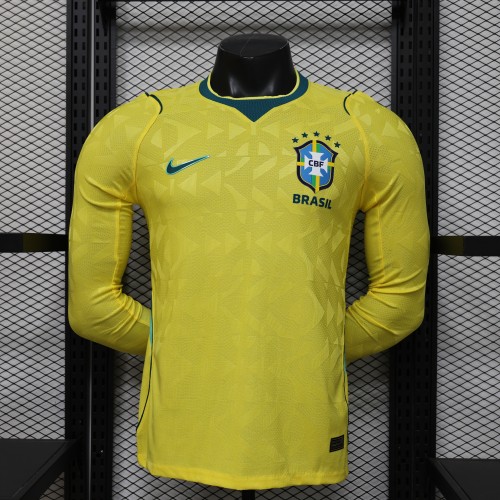 Long Sleeves Brazil 2026 World Cup Home Jersey - Player Version
