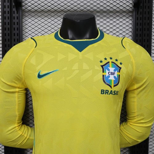 Long Sleeves Brazil 2026 World Cup Home Jersey - Player Version
