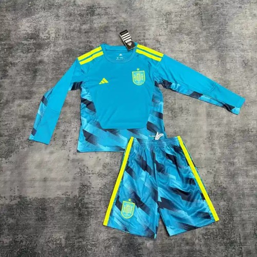 Long Sleeves Spain 2026 World Cup Goalkeeper  – Kids Kit
