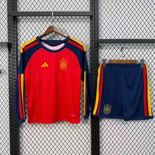 Long Sleeves Spain 2026 World Cup Home – Kids Kit