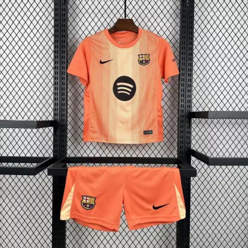Barcelona 25/26 Orange Goalkeeper Jersey – Kids Kit