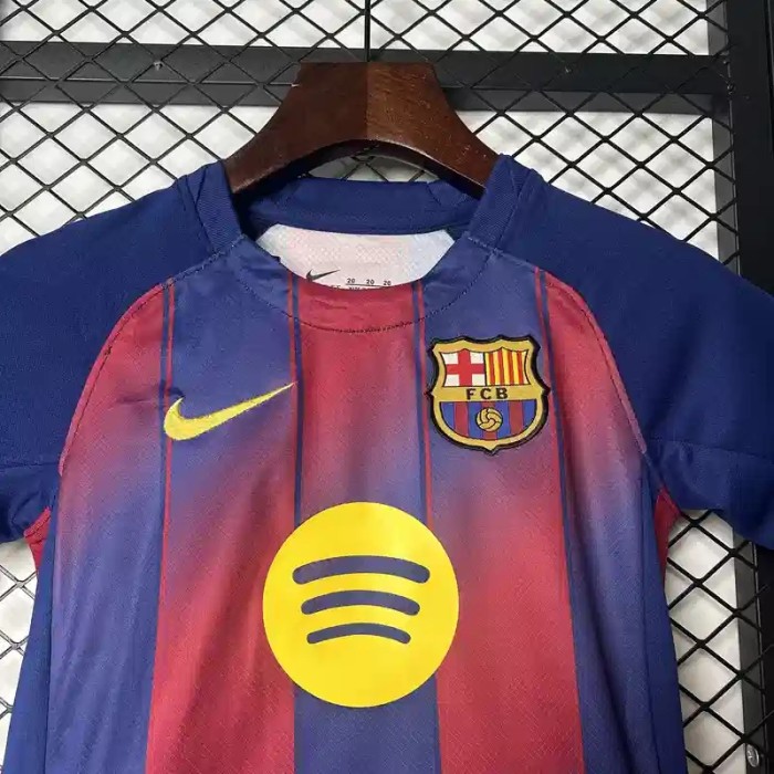 Barcelona 25/26 Home Soccer Jersey – Kids Kit