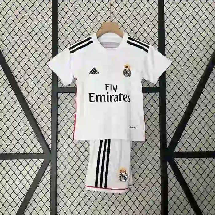 Real Madrid 14/15 Retro Home Soccer Jersey- Kids Kit