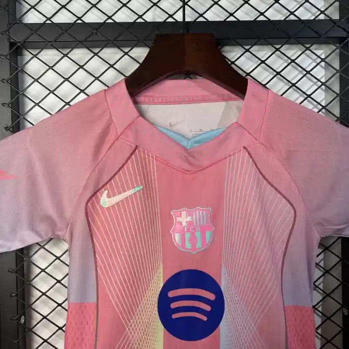 Barcelona 25/26 Special Edition Pink Soccer Jersey- Kids Kit