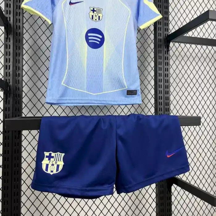 Barcelona 25/26 Special Edition Blue Soccer Jersey- Kids Kit