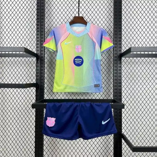 Barcelona 25/26 Special Edition Green Soccer Jersey- Kids Kit