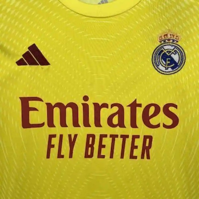 Real Madrid 25/26 Yellow Goalkeeper Soccer Jersey- Kids Kit