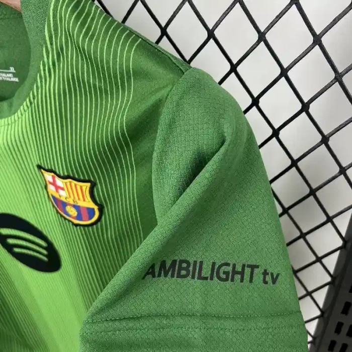 Barcelona 25/26 Green Goalkeeper Jersey – Kids Kit