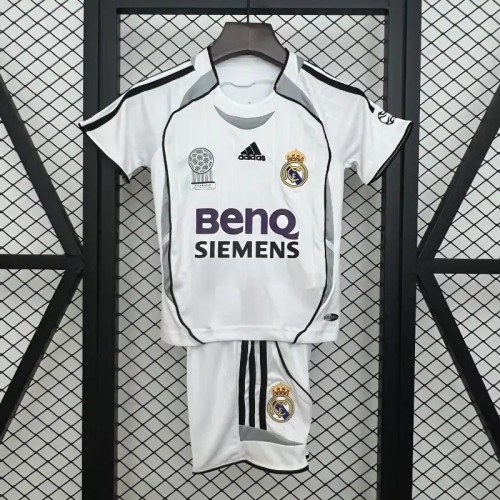 Real Madrid 06/07 Retro Home Soccer Jersey- Kids Kit