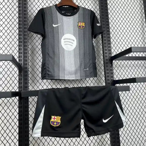 Barcelona 25/26 Black Goalkeeper Jersey – Kids Kit
