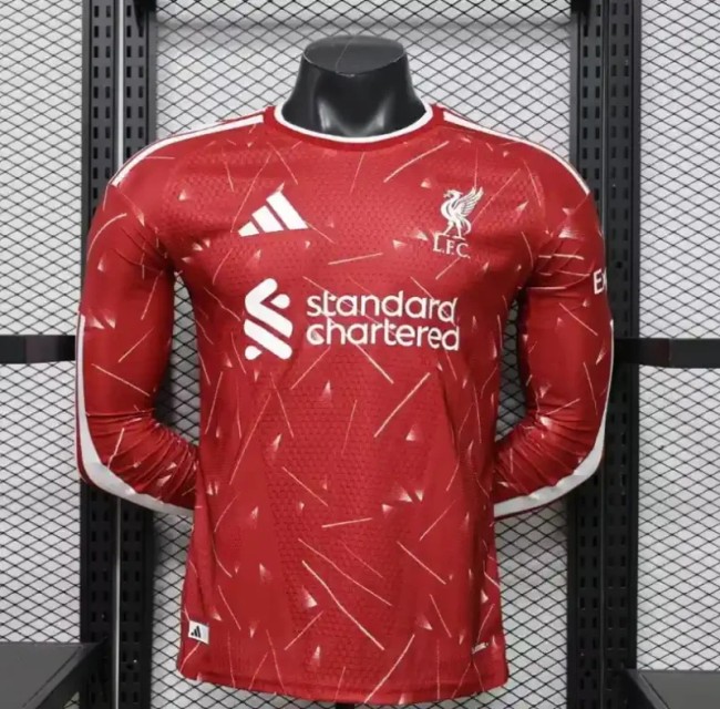 Long Sleeves Liverpool 26/27 Home Soccer Jersey -  Player Version