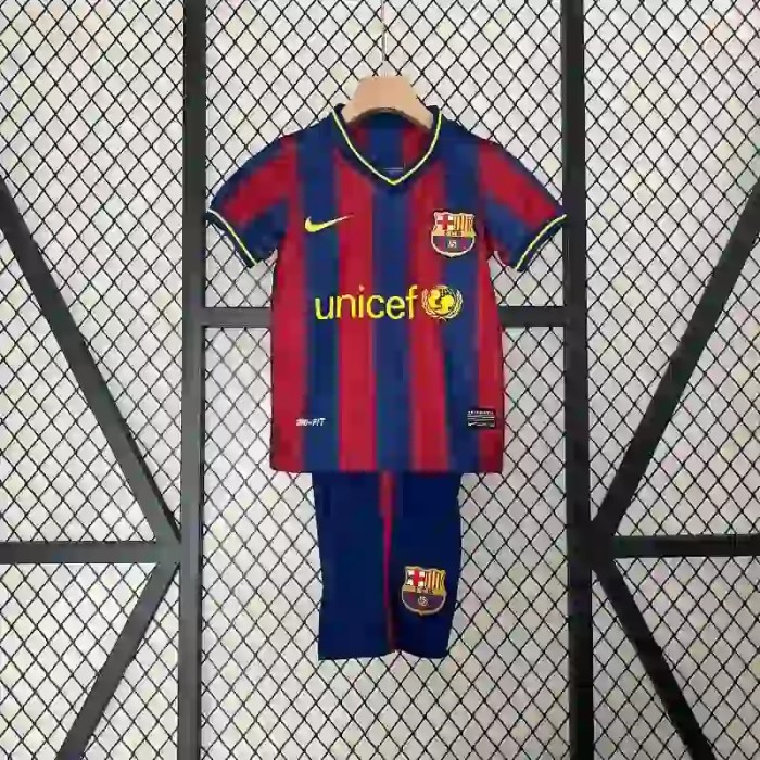 Barcelona  2009-10 Retro Home Soccer Jersey- Kids Kit
