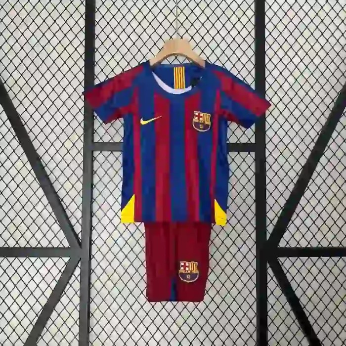 Barcelona 2005-06  Retro Home Soccer Jersey- Kids Kit