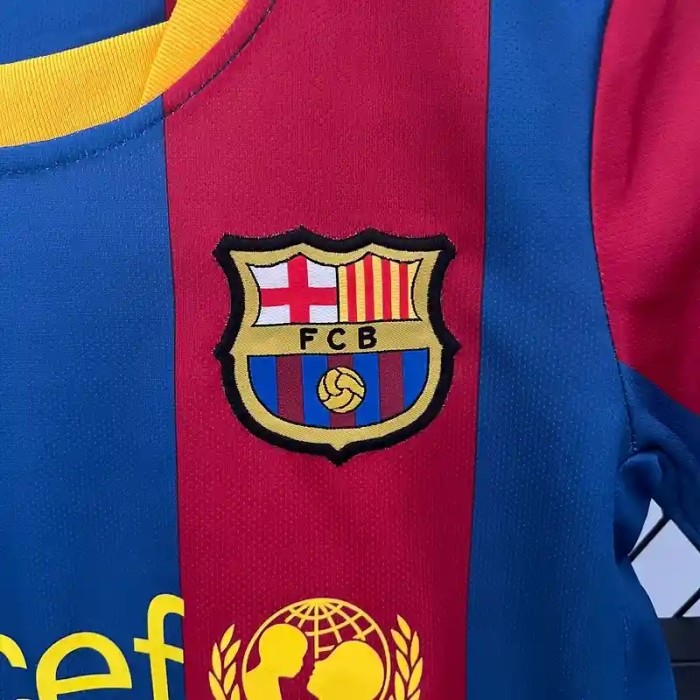 Barcelona 2010-11 Retro Home Soccer Jersey- Kids Kit