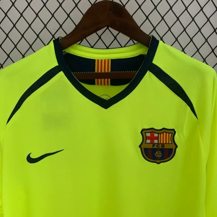 Long Sleeves Barcelona 2005-06 Away Retro Soccer Jersey- Fan Version