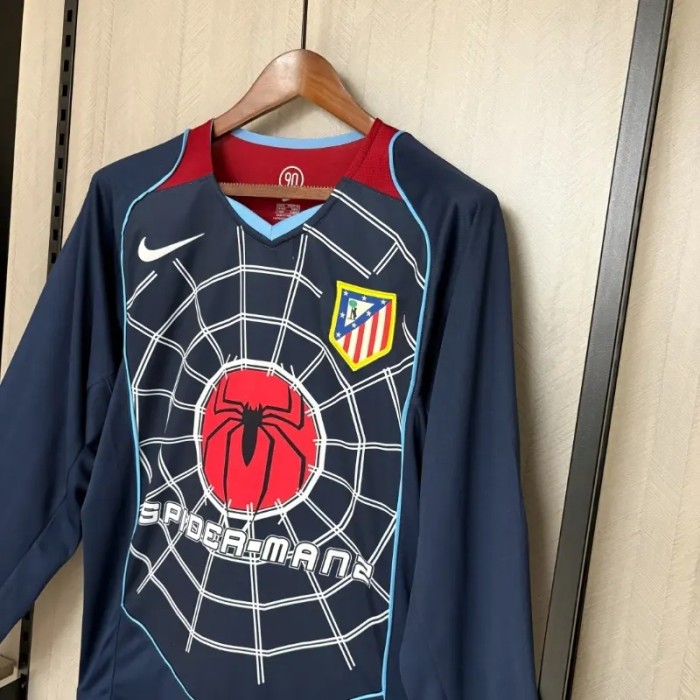 Long Sleeves Atletico Madrid 2004-05 Away Retro Soccer Jersey- Fan Version