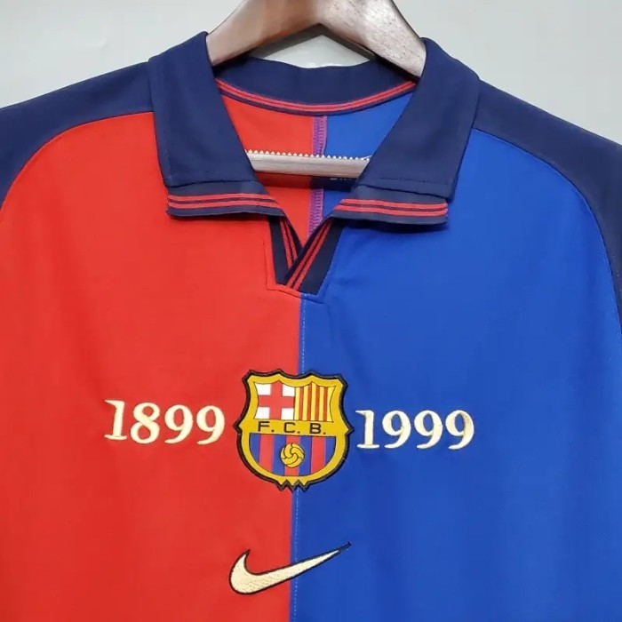 Barcelona 100th Anniversary Home Retro Soccer Jersey- Fan Version