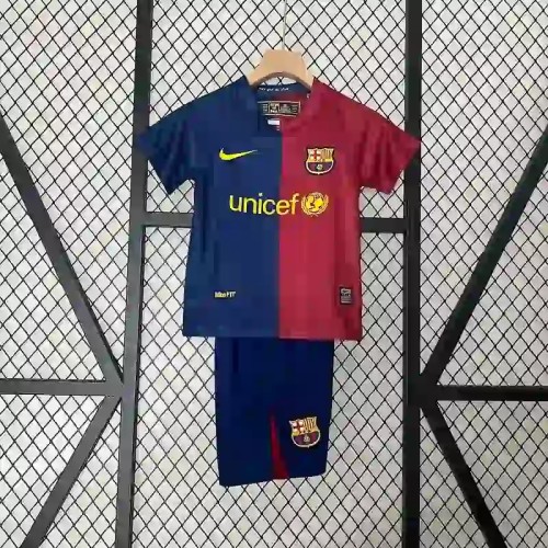 Barcelona 2008-09 Retro Home Soccer Jersey- Kids Kit