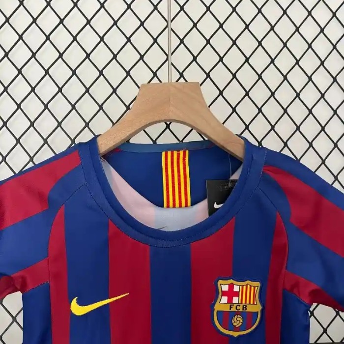 Barcelona 2005-06  Retro Home Soccer Jersey- Kids Kit