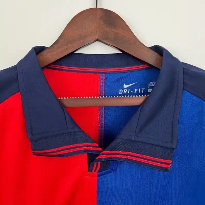 Long Sleeves Barcelona 100th Anniversary Home Retro Soccer Jersey- Fan Version