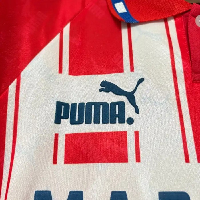 Long Sleeves Atletico Madrid 1994-95 Home Retro Soccer Jersey- Fan Version