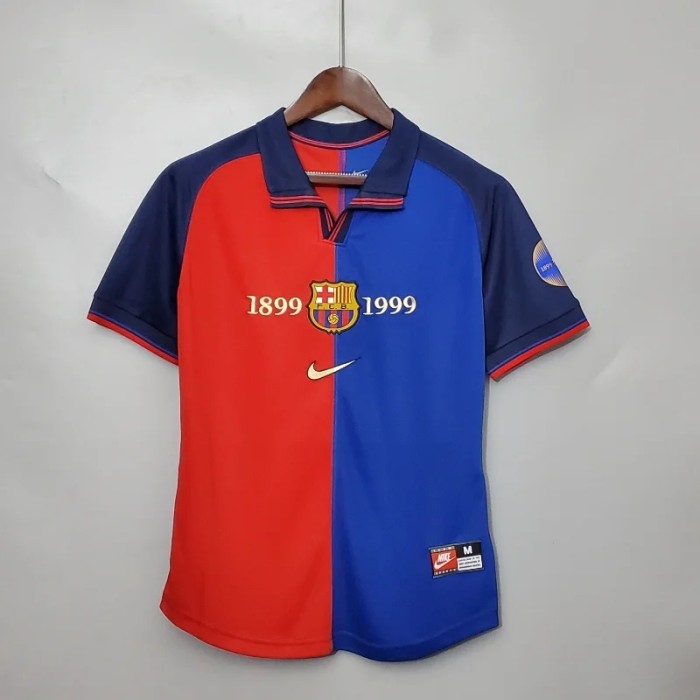 Barcelona 100th Anniversary Home Retro Soccer Jersey- Fan Version