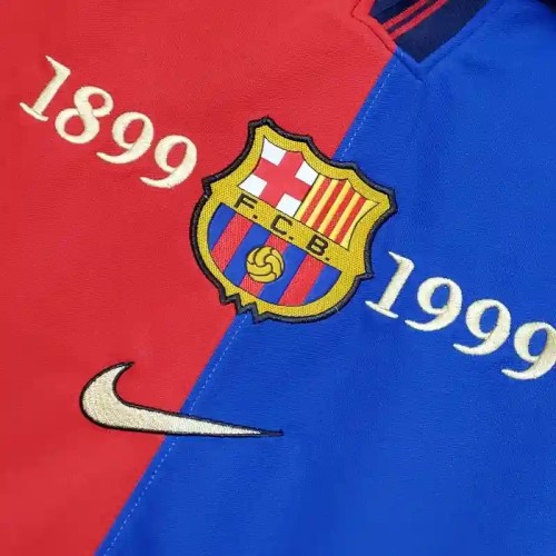 Barcelona 100th Anniversary Home Retro Soccer Jersey- Fan Version