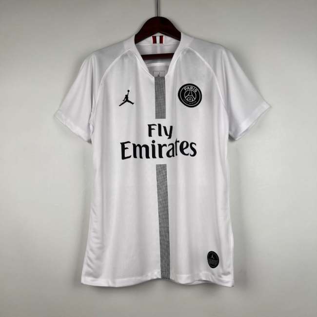 PSG 2018-19 Paris Saint Germain White  Retro Soccer Jersey - Fan Version