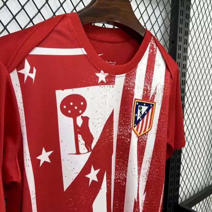 Atletico Madrid 25/26 Pre-Match Red White Soccer Jersey - Fan Version