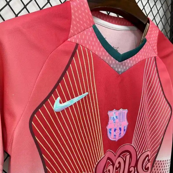 Barcelona 25/26 Karol G Red Pink Soccer Jersey - Fan Version