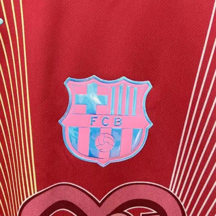 Barcelona 25/26 Karol G Red Pink Soccer Jersey - Fan Version