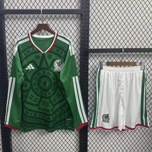 Long Sleeves Mexico 2026 World Cup Home  – Kids Kit