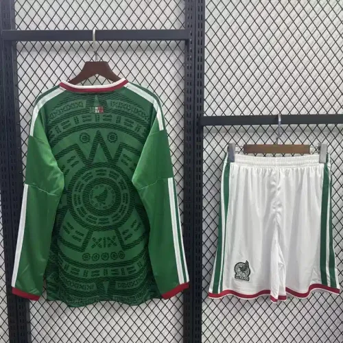 Long Sleeves Mexico 2026 World Cup Home  – Kids Kit